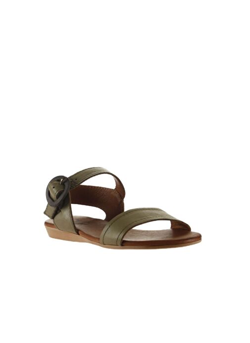 Bueno Shoes Yeşil Deri Kadın Sandalet 01wu7417 - Görsel 3
