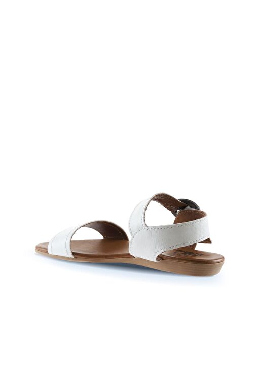 Bueno Shoes Beyaz Deri Kadın Sandalet 01wu7417 - Görsel 5