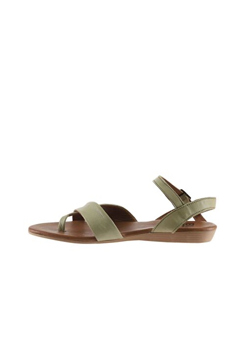 Bueno Shoes Haki Deri Kadın Sandalet 01wu7419 - Görsel 5
