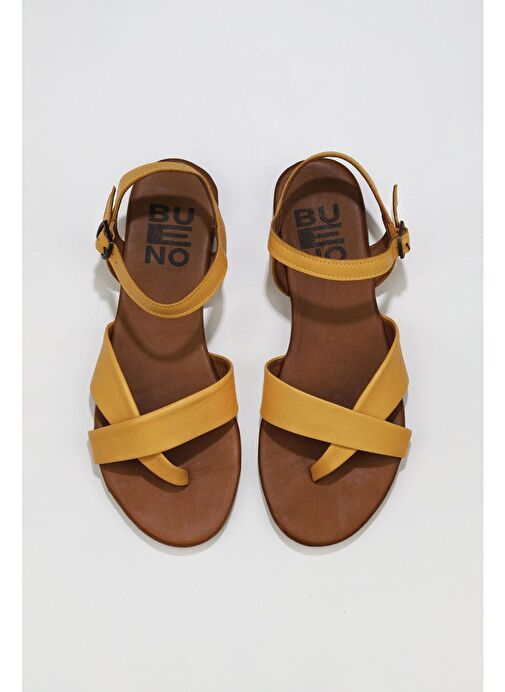 Bueno Shoes Sarı Deri Kadın Sandalet 01wu7419 - Görsel 2