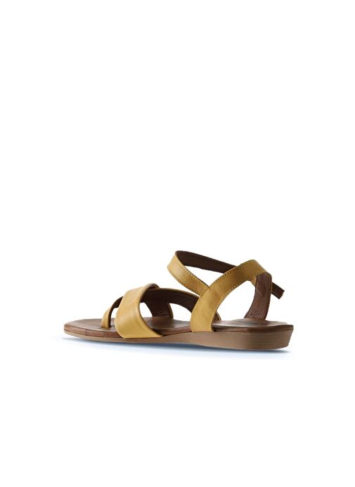 Bueno Shoes Sarı Deri Kadın Sandalet 01wu7419 - Görsel 6