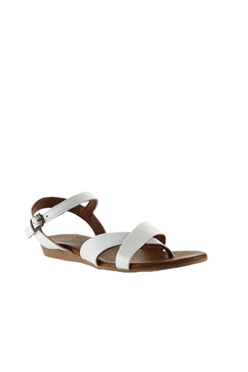 Bueno Shoes Beyaz Deri Kadın Sandalet 01wu7419 - Görsel 4