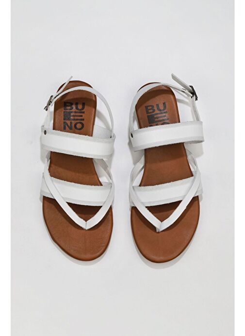 Bueno Shoes Beyaz Deri Kadın Sandalet 01wu7423 - Görsel 2