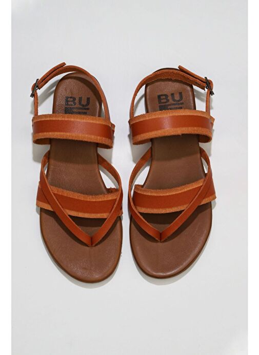 Bueno Shoes Turuncu Deri Kadın Sandalet 01wu7423 - Görsel 2