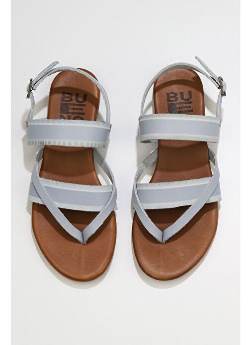 Bueno Shoes Mavi Deri Kadın Sandalet 01wu7423 - Görsel 2