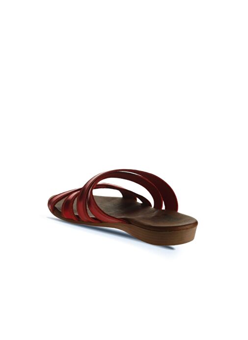 Bueno Shoes Kırmızı Parlak Deri Kadın Düz Terlik 01wu7424 - Görsel 5