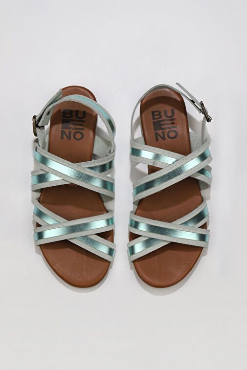 Bueno Shoes Yeşil Parlak Deri Kadın Sandalet 01wu7425 - Görsel 2