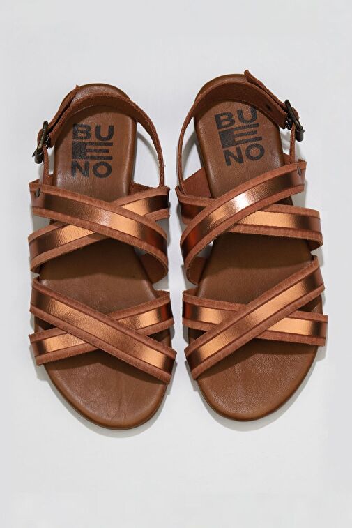 Bueno Shoes Taba Parlak Deri Kadın Sandalet 01wu7425 - Görsel 2