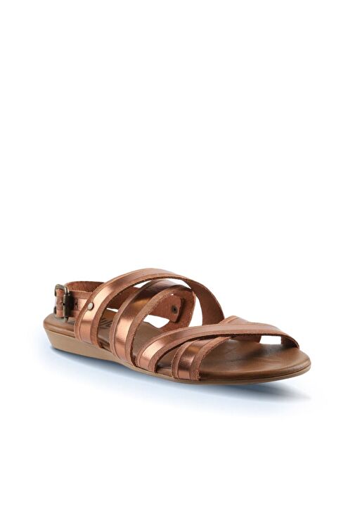 Bueno Shoes Taba Parlak Deri Kadın Sandalet 01wu7425 - Görsel 4