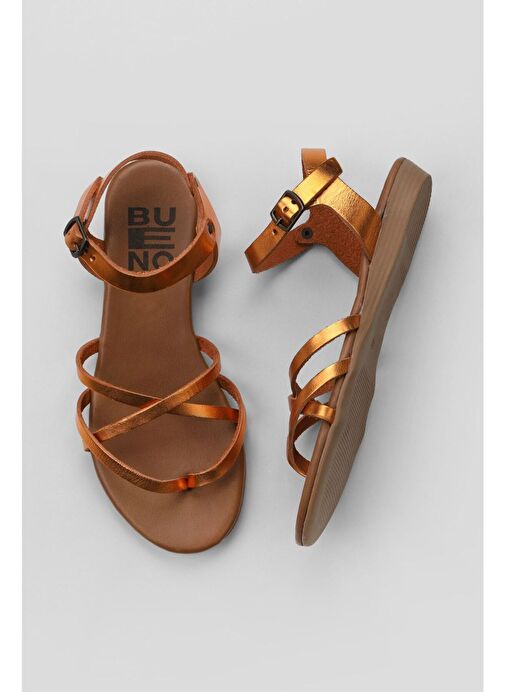 Bueno Shoes Turuncu Parlak Deri Kadın Sandalet 01wu7427 - Görsel 2