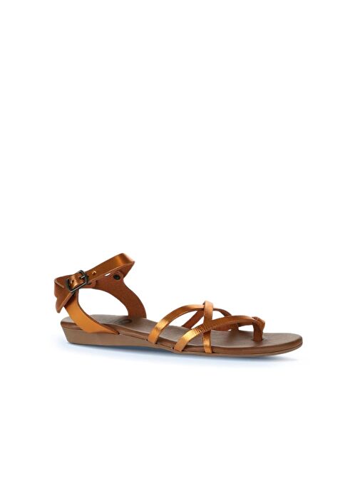Bueno Shoes Turuncu Parlak Deri Kadın Sandalet 01wu7427 - Görsel 4