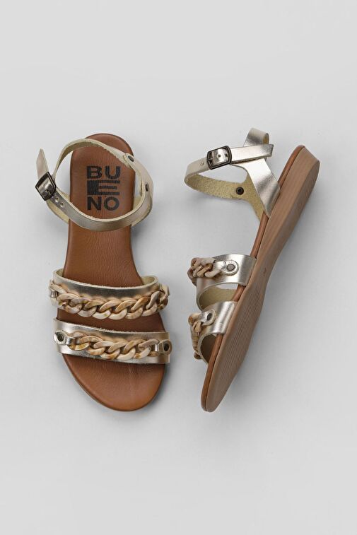 Bueno Shoes Sarı Parlak Deri Kadın Sandalet 01wu7434 - Görsel 2