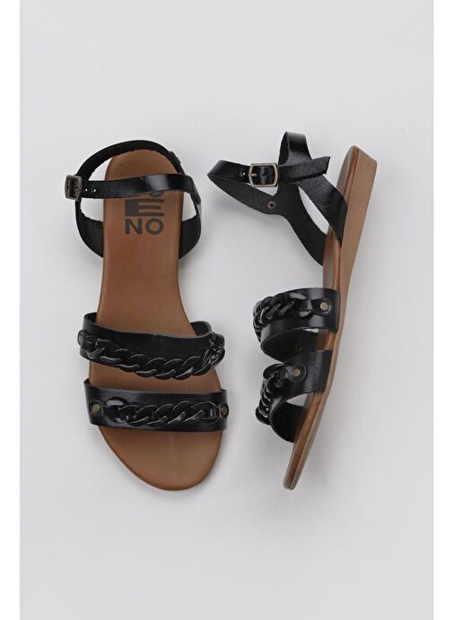 Bueno Shoes Siyah Parlak Deri Kadın Sandalet 01wu7434 - Görsel 2