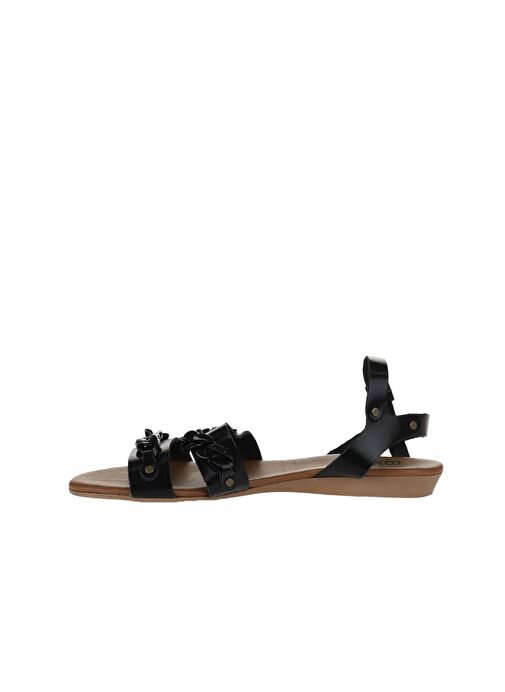 Bueno Shoes Siyah Parlak Deri Kadın Sandalet 01wu7434 - Görsel 5