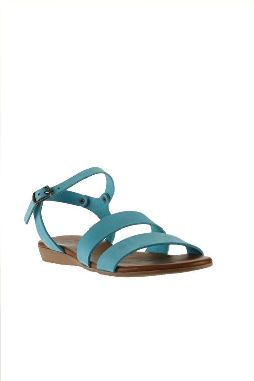 Bueno Shoes Turkuaz Nubuk Kadın Sandalet 01wu7436 - Görsel 3