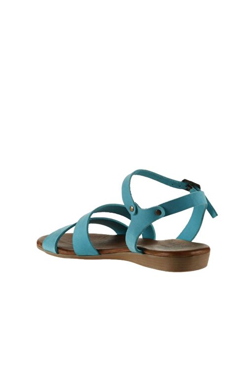 Bueno Shoes Turkuaz Nubuk Kadın Sandalet 01wu7436 - Görsel 5