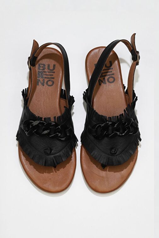 Bueno Shoes Siyah Khv-bej Deri Kadın Sandalet 01wu7440 - Görsel 2