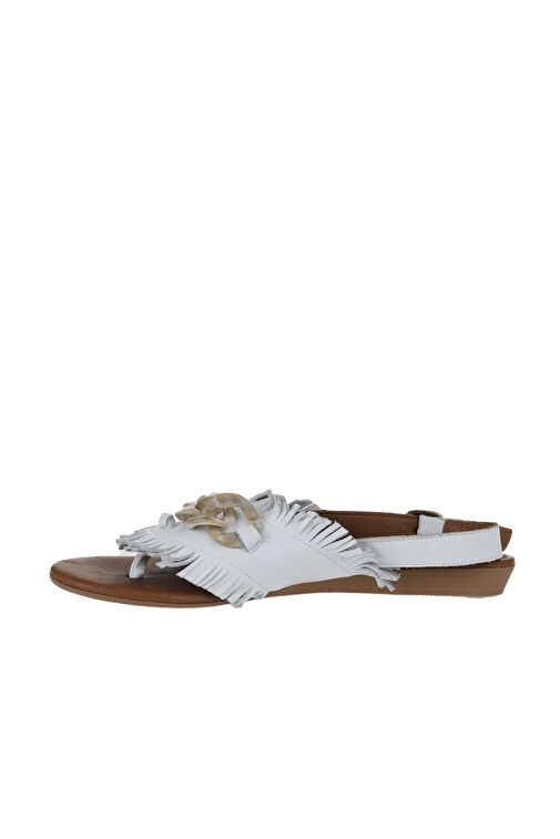 Bueno Shoes Beyaz Deri Kadın Sandalet 01wu7440 - Görsel 3