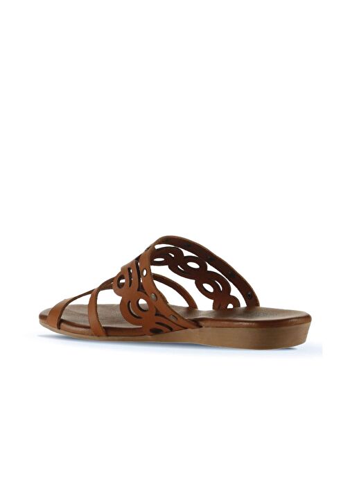 Bueno Shoes Taba Deri Kadın Düz Terlik 01wu7445 - Görsel 5