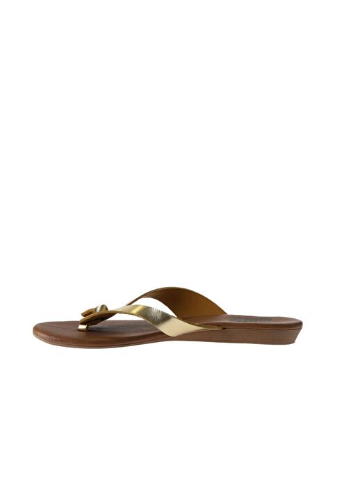 Bueno Shoes Sarı Parlak Deri Kadın Parmak Arası Terlik 01wu7446 - Görsel 5