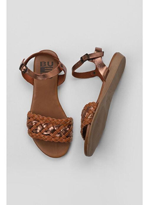 Bueno Shoes Taba Parlak Deri Kadın Sandalet 01wu7449 - Görsel 2