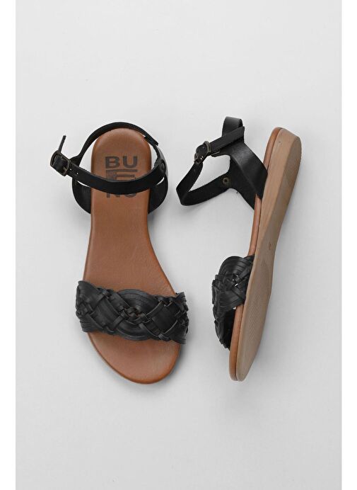Bueno Shoes Siyah Deri Kadın Sandalet 01wu7450 - Görsel 2