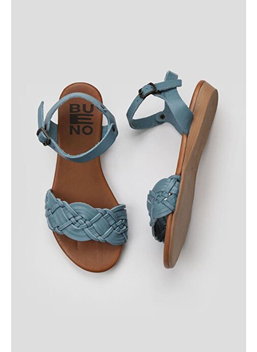 Bueno Shoes Mavi Deri Kadın Sandalet 01wu7450 - Görsel 2