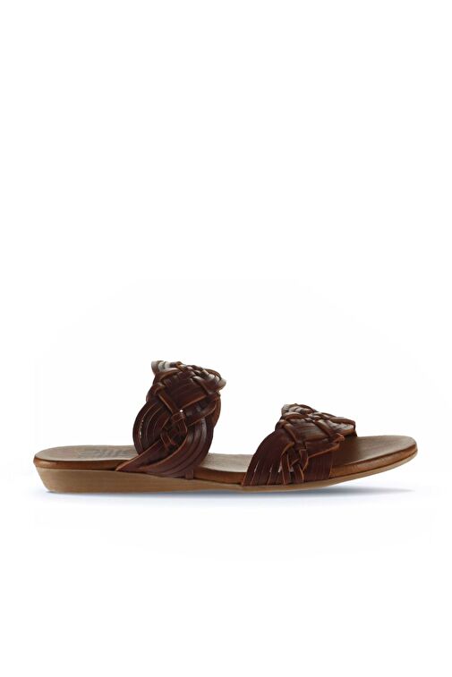 Bueno Shoes Kahverengi Deri Kadın Düz Terlik 01wu7452 - Görsel 2