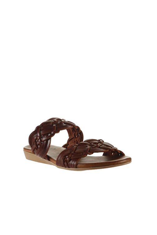 Bueno Shoes Kahverengi Deri Kadın Düz Terlik 01wu7452 - Görsel 3
