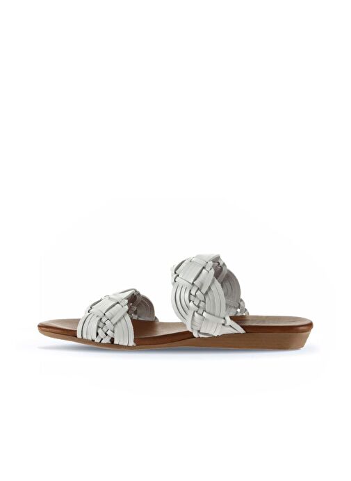 Bueno Shoes Beyaz Deri Kadın Düz Terlik 01wu7452 - Görsel 4