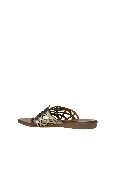 Bueno Shoes Sarı Parlak Deri Kadın Parmak Arası Terlik 01wu7460 - Görsel 4