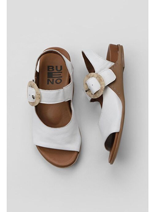 Bueno Shoes Beyaz Deri Kadın Sandalet 01wu7600 - Görsel 2