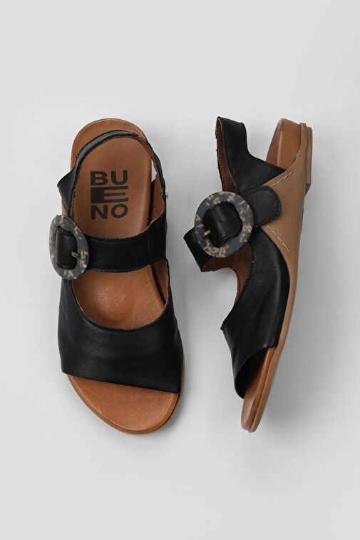 Bueno Shoes Siyah Deri Kadın Sandalet 01wu7600 - Görsel 2