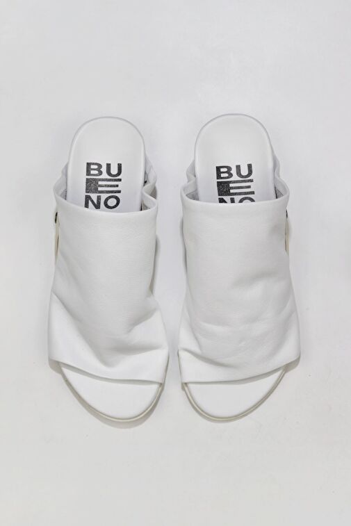 Bueno Shoes Beyaz Deri Kadın Düz Terlik 01wu7602 - Görsel 2