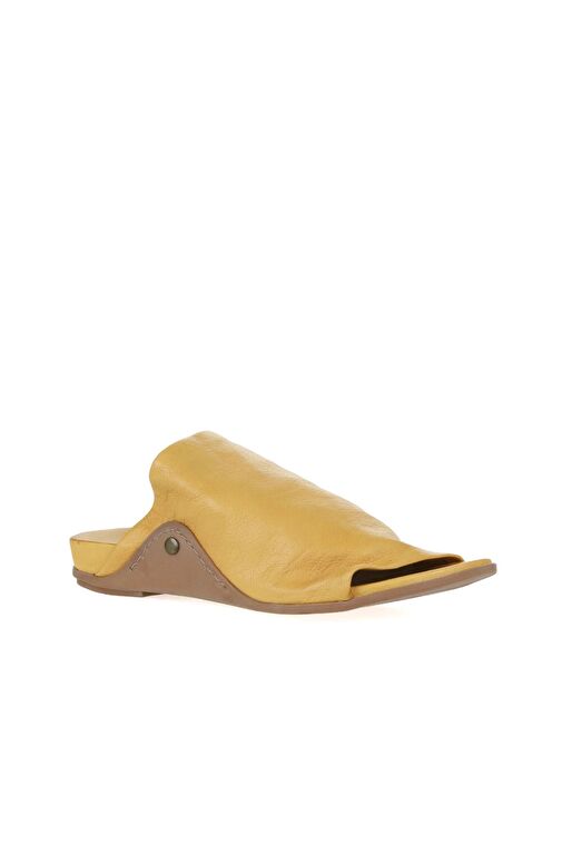 Bueno Shoes Sarı Deri Kadın Düz Terlik 01wu7602 - Görsel 4