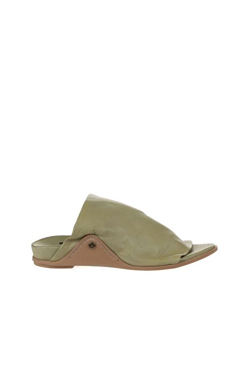 Bueno Shoes Haki Deri Kadın Düz Terlik 01wu7602 - Görsel 3