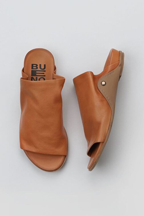 Bueno Shoes Taba Deri Kadın Düz Terlik 01wu7602 - Görsel 2