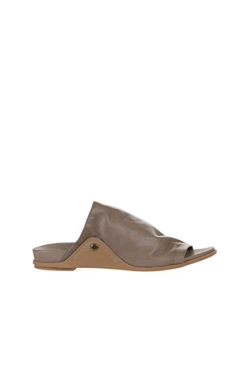 Bueno Shoes Gri Deri Kadın Düz Terlik 01wu7602 - Görsel 3