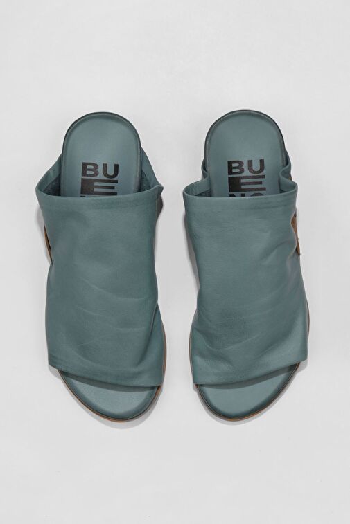 Bueno Shoes Mavi Deri Kadın Düz Terlik 01wu7602 - Görsel 2