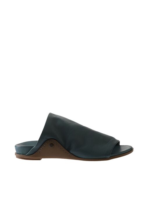 Bueno Shoes Mavi Deri Kadın Düz Terlik 01wu7602 - Görsel 3