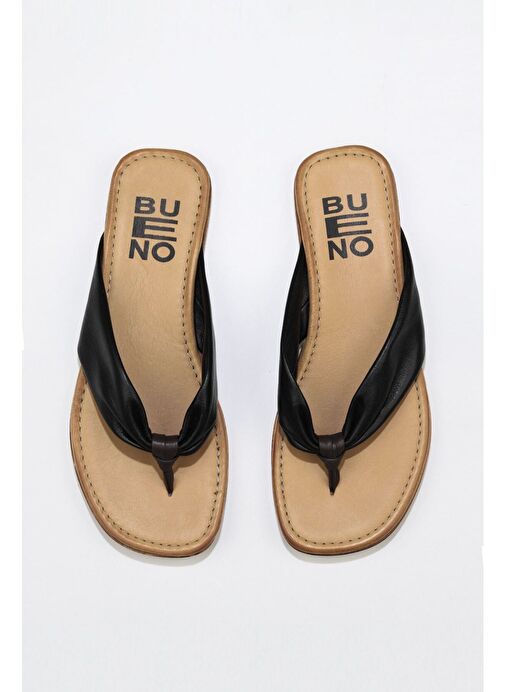 Bueno Shoes Siyah Deri Kadın Parmak Arası Terlik 01wu3400 - Görsel 2