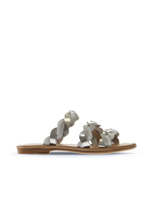 Bueno Shoes Bej Multi Deri Kadın Düz Terlik 01wu3416 - Görsel 3