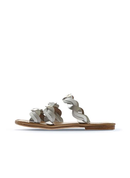 Bueno Shoes Bej Multi Deri Kadın Düz Terlik 01wu3416 - Görsel 5