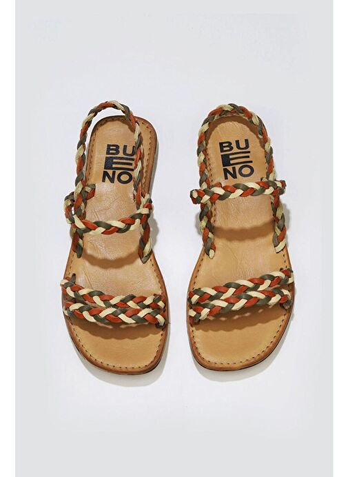 Bueno Shoes Turuncu Multi Deri Kadın Sandalet 01wu3417 - Görsel 2