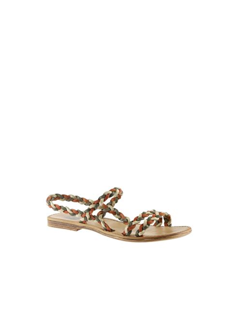 Bueno Shoes Turuncu Multi Deri Kadın Sandalet 01wu3417 - Görsel 4