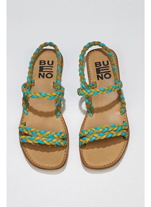 Bueno Shoes Sarı Multi Deri Kadın Sandalet 01wu3417 - Görsel 2