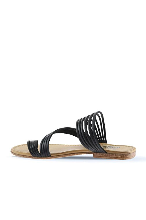 Bueno Shoes Siyah Deri Kadın Parmak Arası Terlik 01wu3418 - Görsel 6