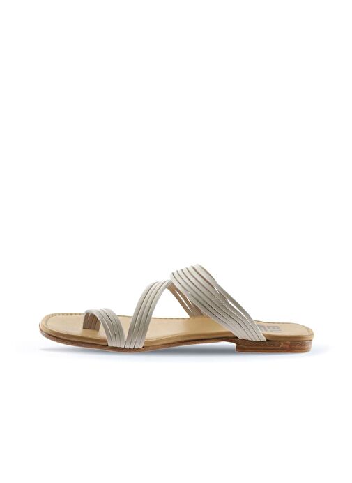 Bueno Shoes Beyaz Deri Kadın Parmak Arası Terlik 01wu3418 - Görsel 5