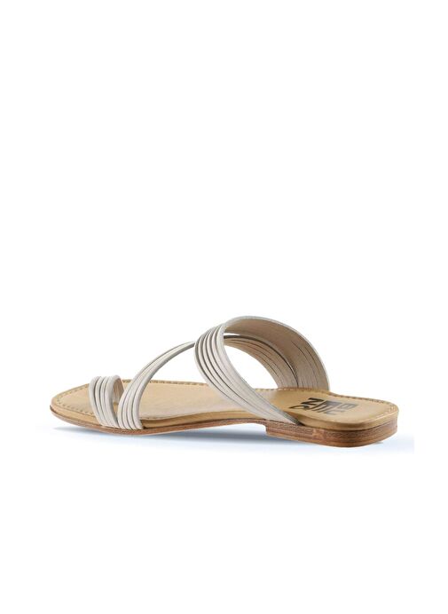 Bueno Shoes Beyaz Deri Kadın Parmak Arası Terlik 01wu3418 - Görsel 6