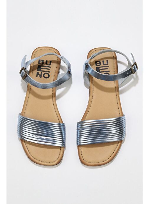 Bueno Shoes Mavi Parlak Deri Kadın Sandalet 01wu3420 - Görsel 2